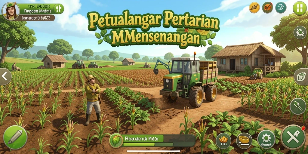 Screenshot gameplay 5ZK menunjukkan aktivitas bertani yang seru dan interaksi sosial.