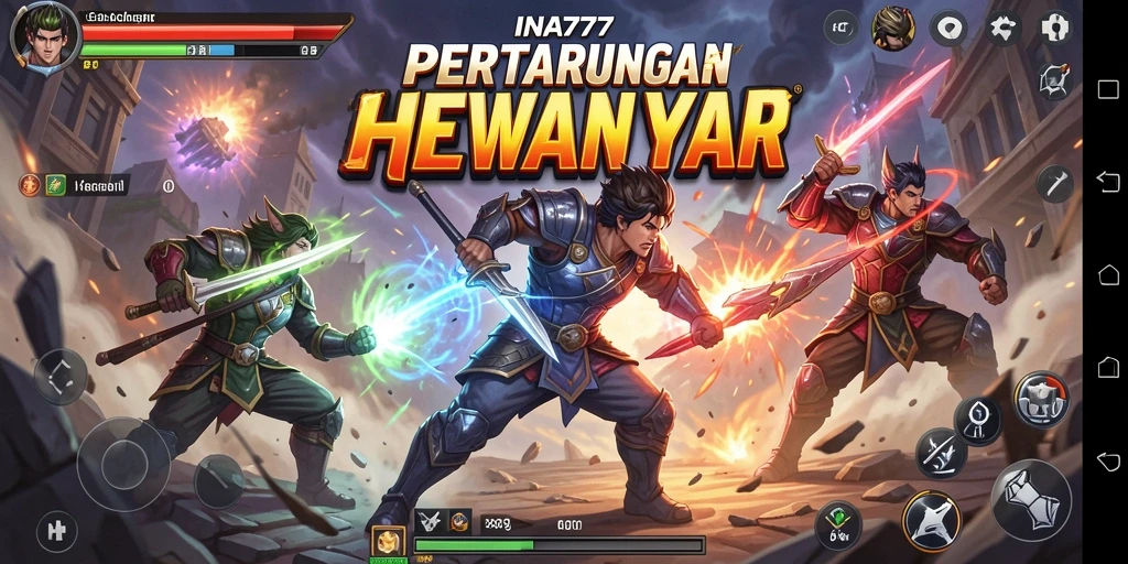 Screenshot menunjukkan aksi pertarungan seru dalam INA777.