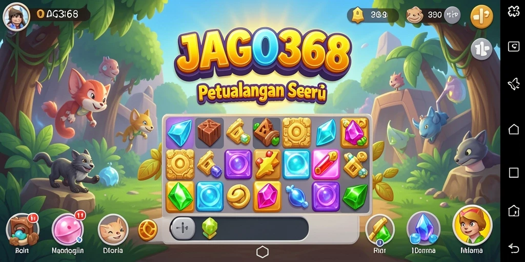 Tampilan gameplay JAGO368 yang seru dan menantang di Match-3.