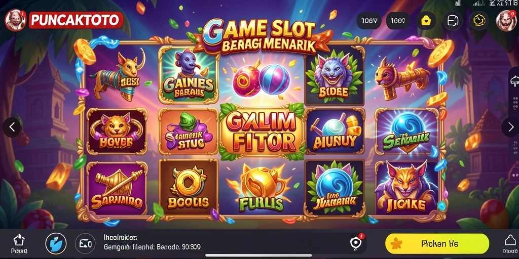Tampilan gameplay PUNCAKTOTO yang menarik dan penuh warna.