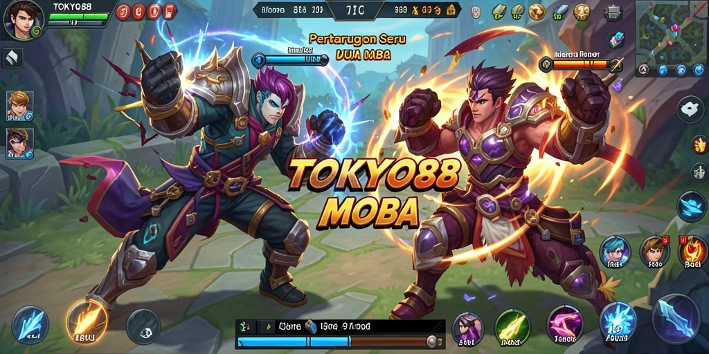 Screenshot gameplay seru TOKYO88 menampilkan pertempuran tim yang intens.