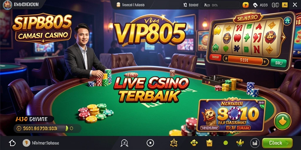 Screenshot utama <strong>VIP805</strong> menampilkan dealer langsung dan suasana permainan Live Casino.